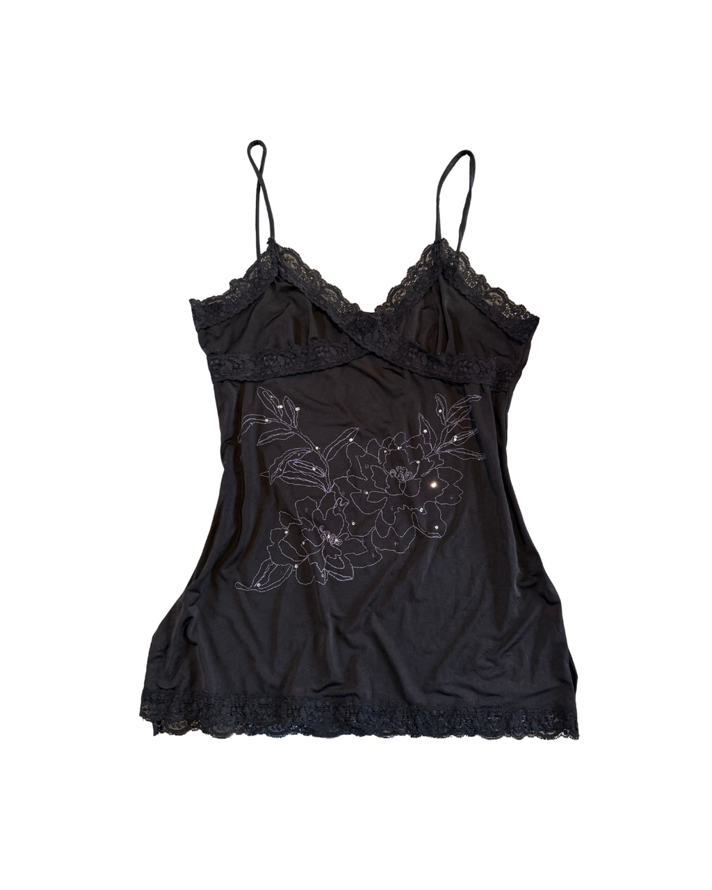 Floral Sequin Lace Cami - S/M