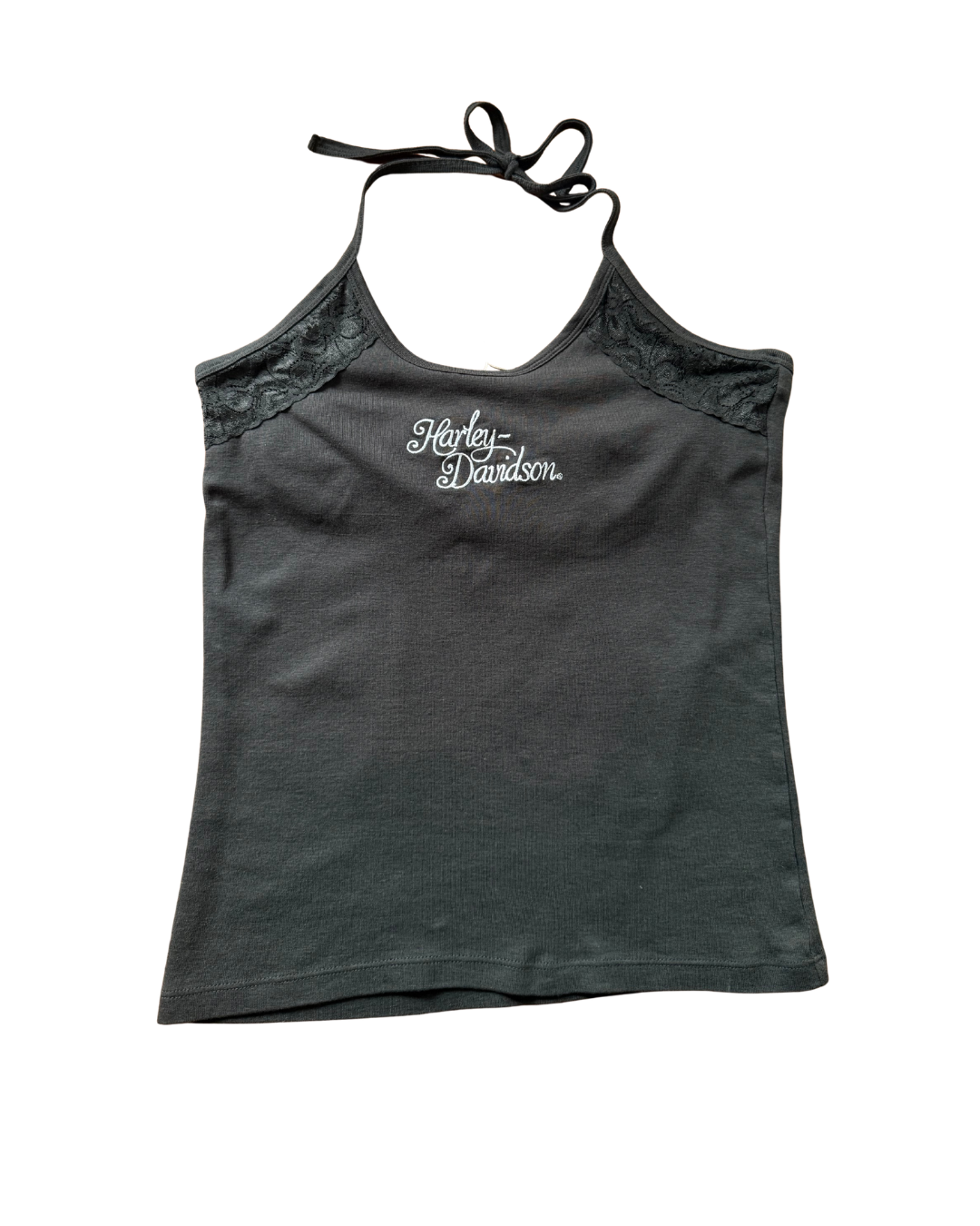 Harley Black Lace Halter Tank - Large