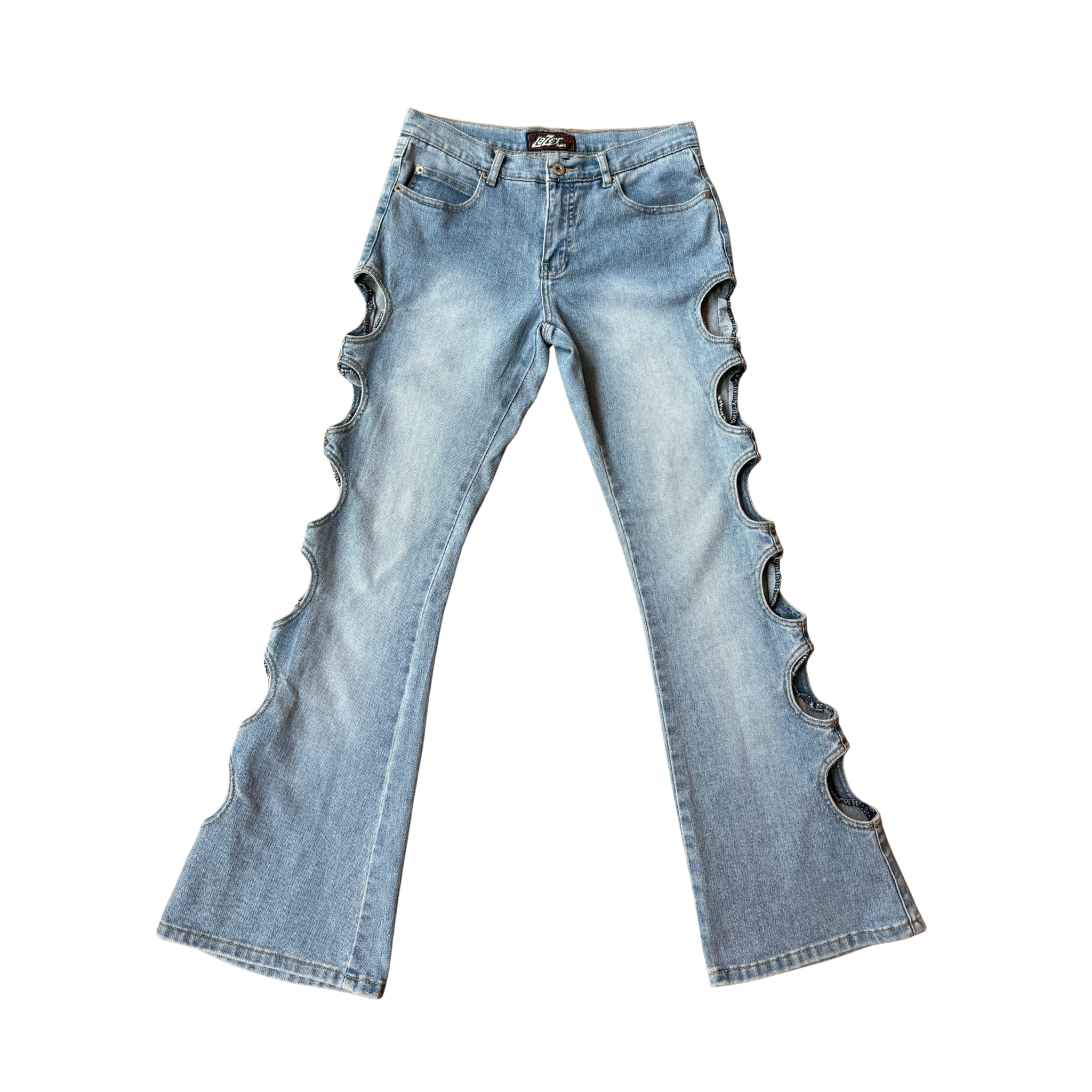 Lazer Cut Out Jeans - Size 8