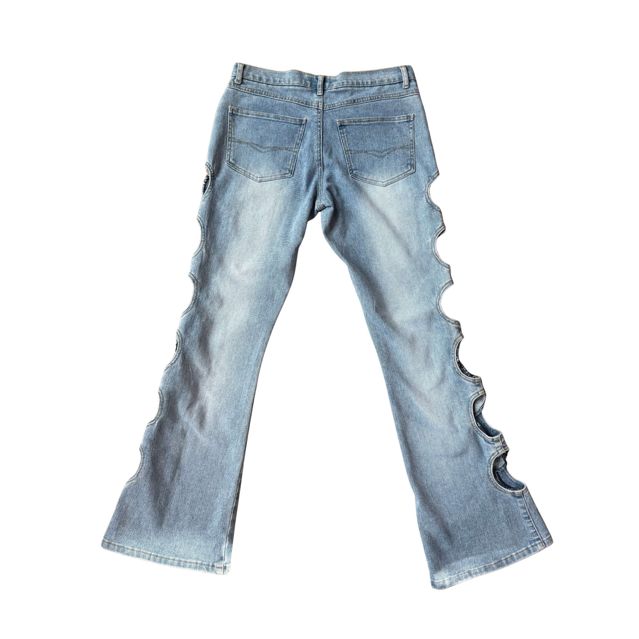 Lazer Cut Out Jeans - Size 8