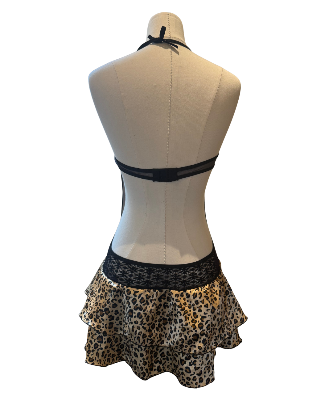 Halter Backless Leopard Mini Dress - S/M