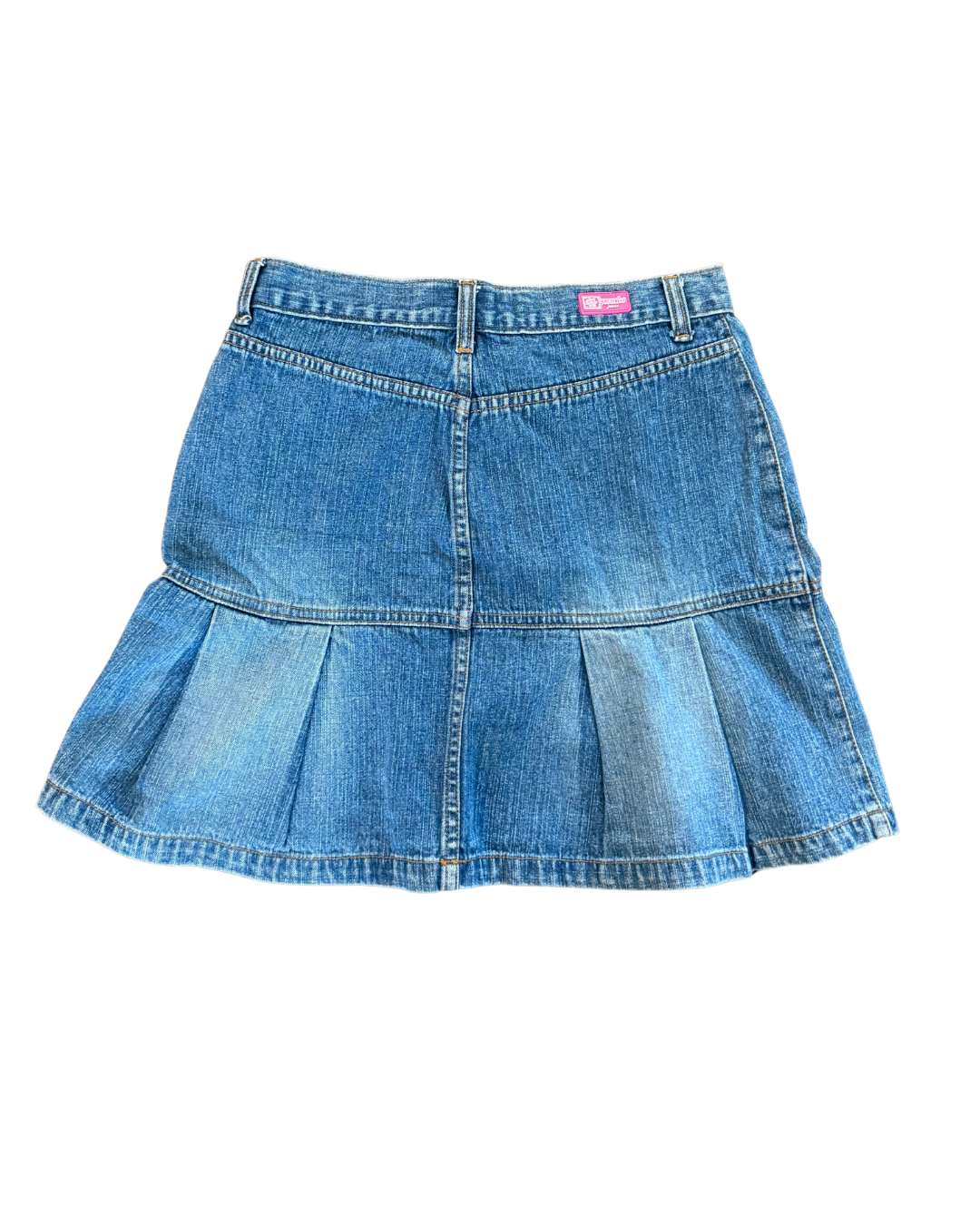 Light Wash Denim Pleated Skirt - Size 4