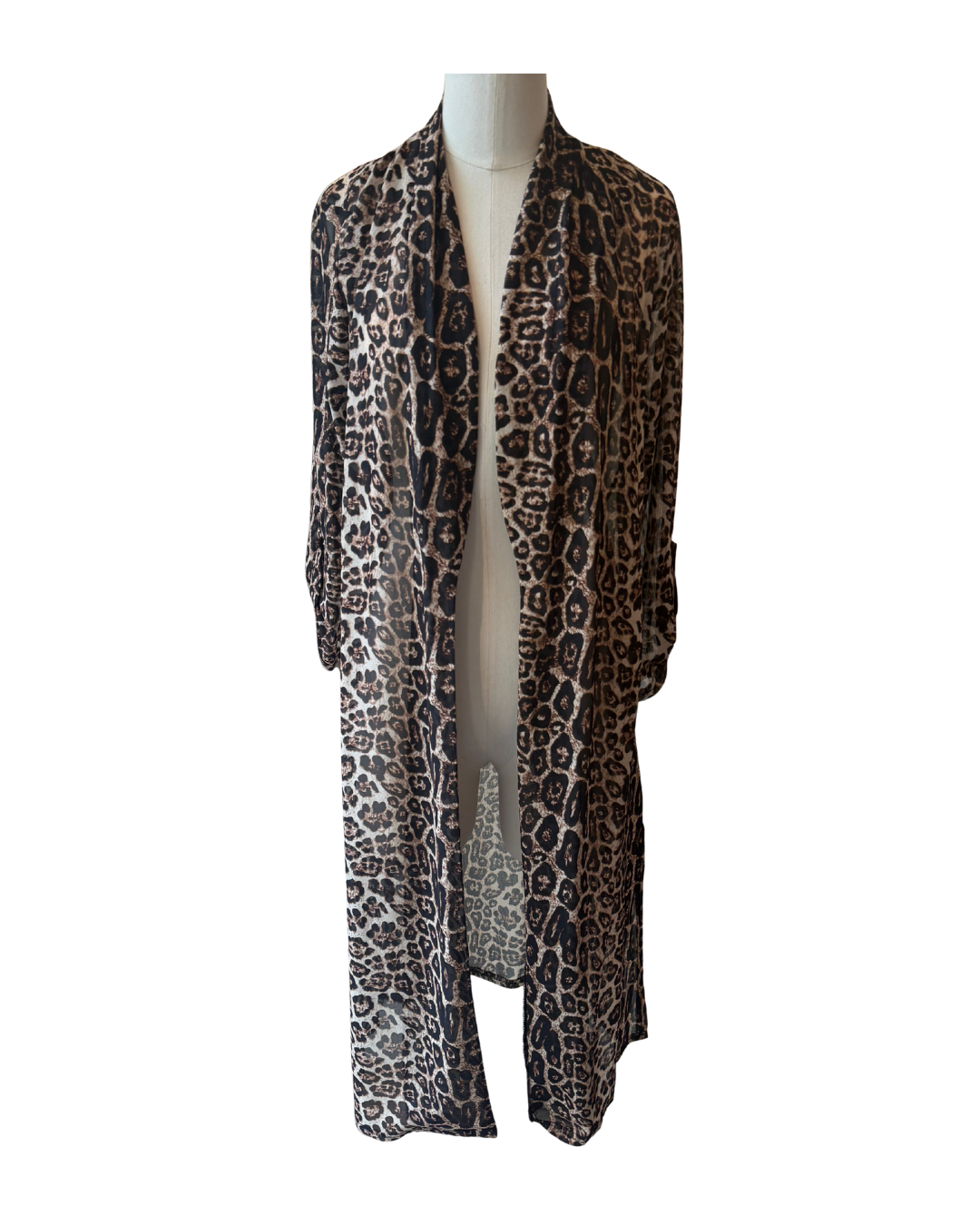Maxi Sheer Leopard Cardigan - Medium
