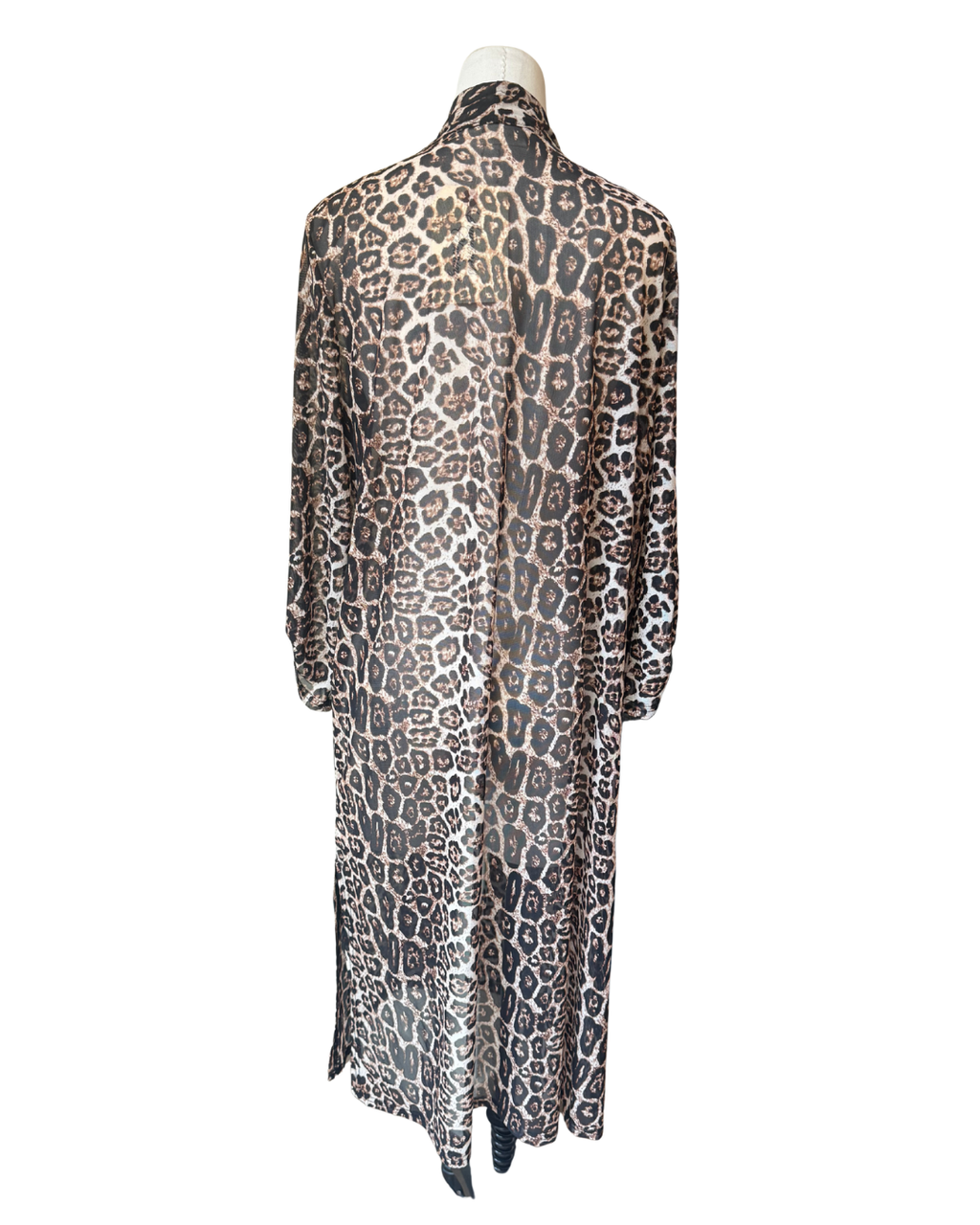 Maxi Sheer Leopard Cardigan - Medium