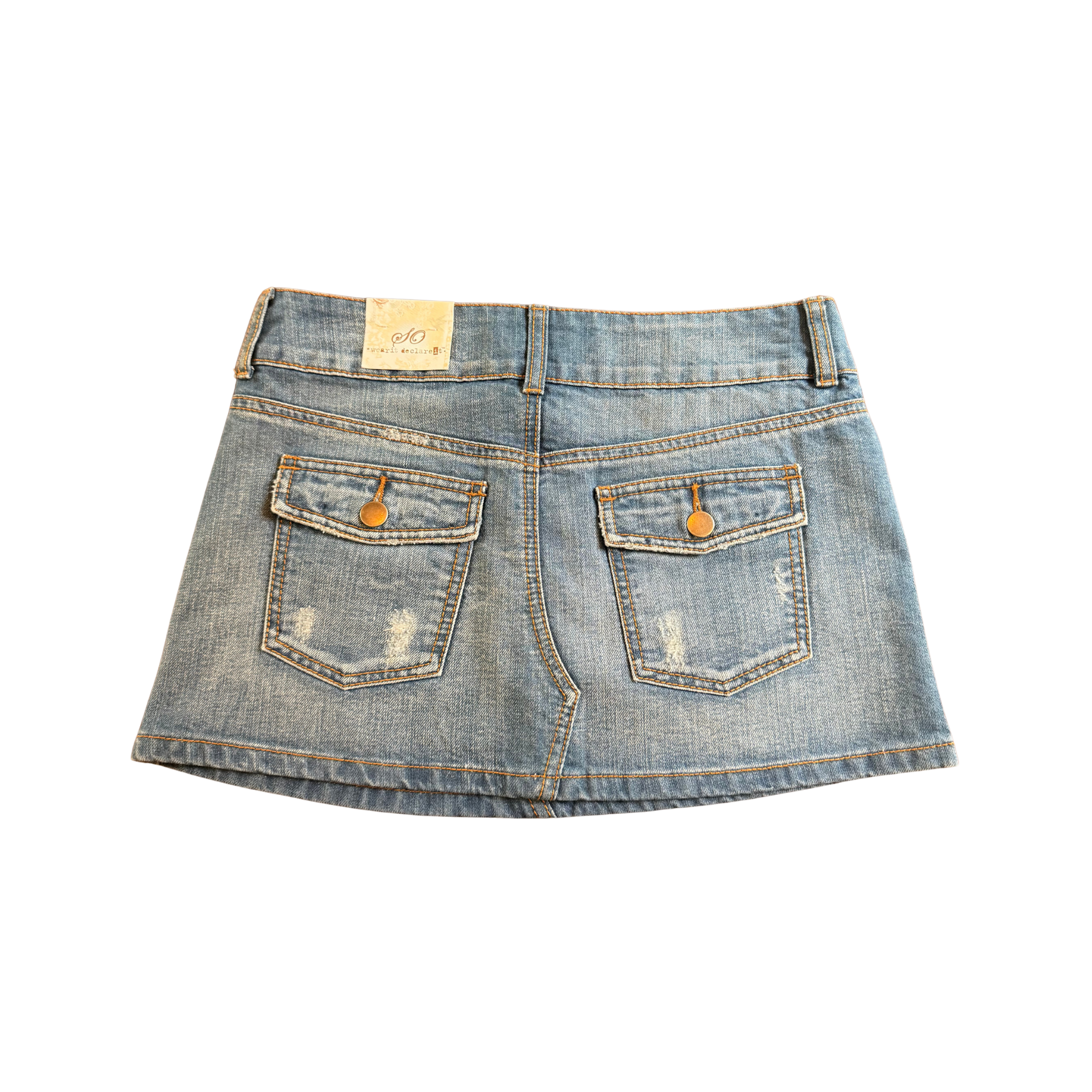Low Rise Mini Jean Skirt - 2/4