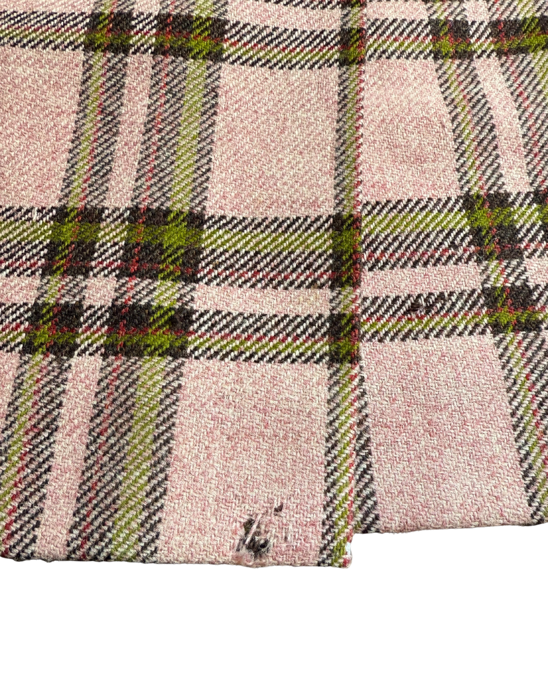 Pink Plaid Wool Skirt - Size 2