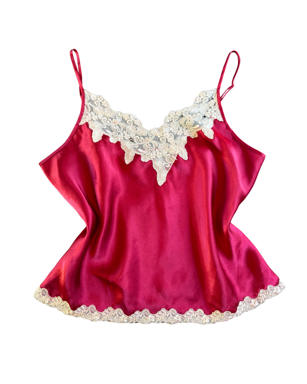 Pink Lace Trim Tank - Medium