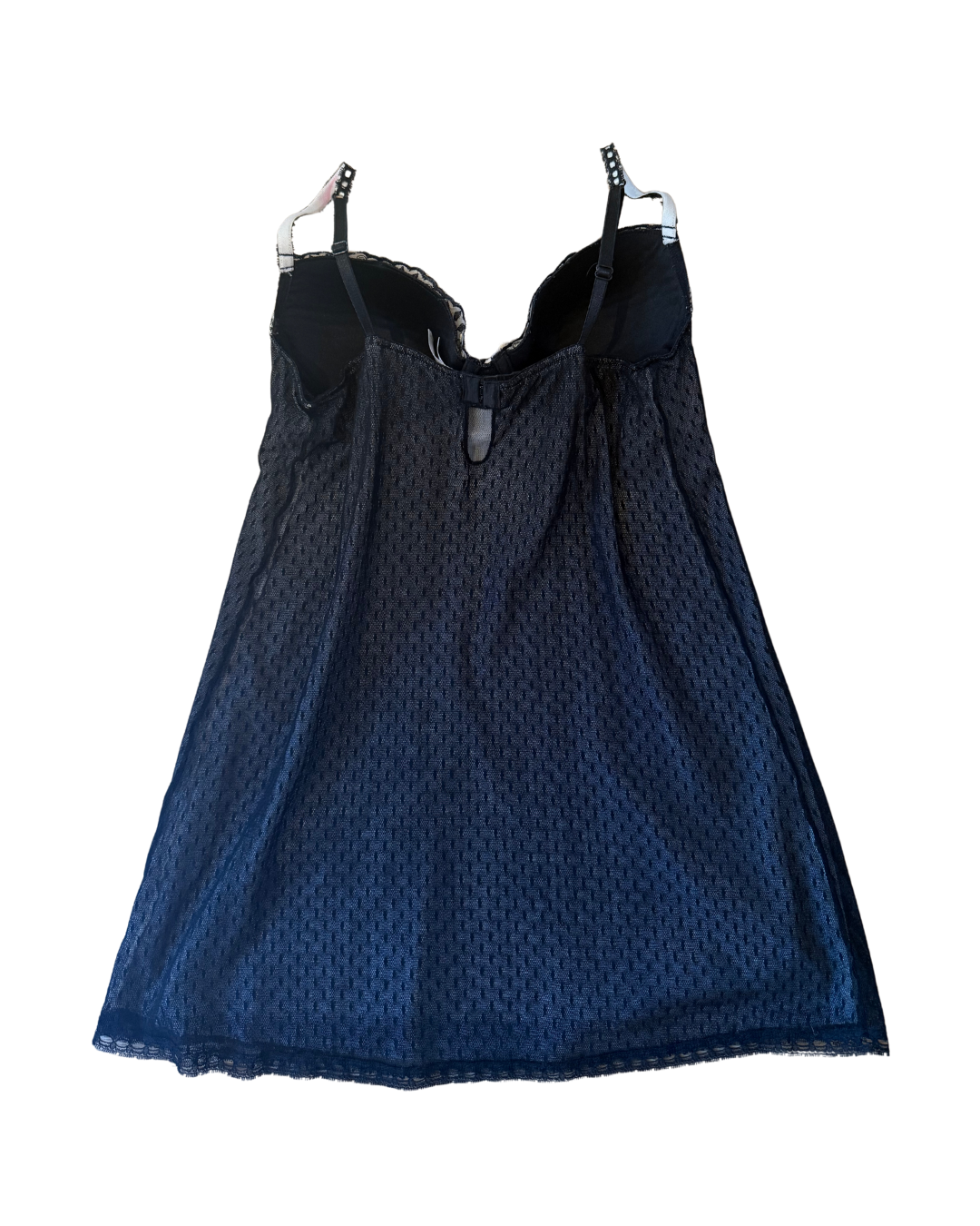 Black and White Embroidered Corset Top - Large