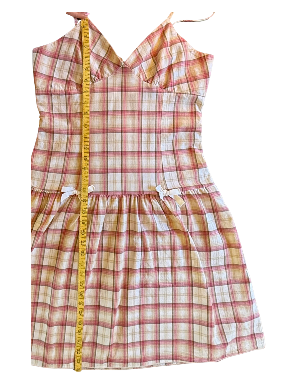 Plaid Bow Detail Dress - Small