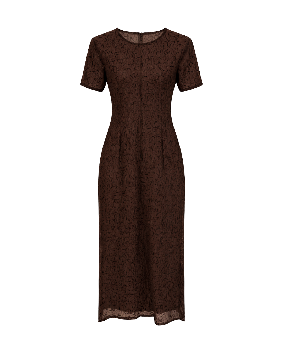Sheer Brown Floral Dress - Small