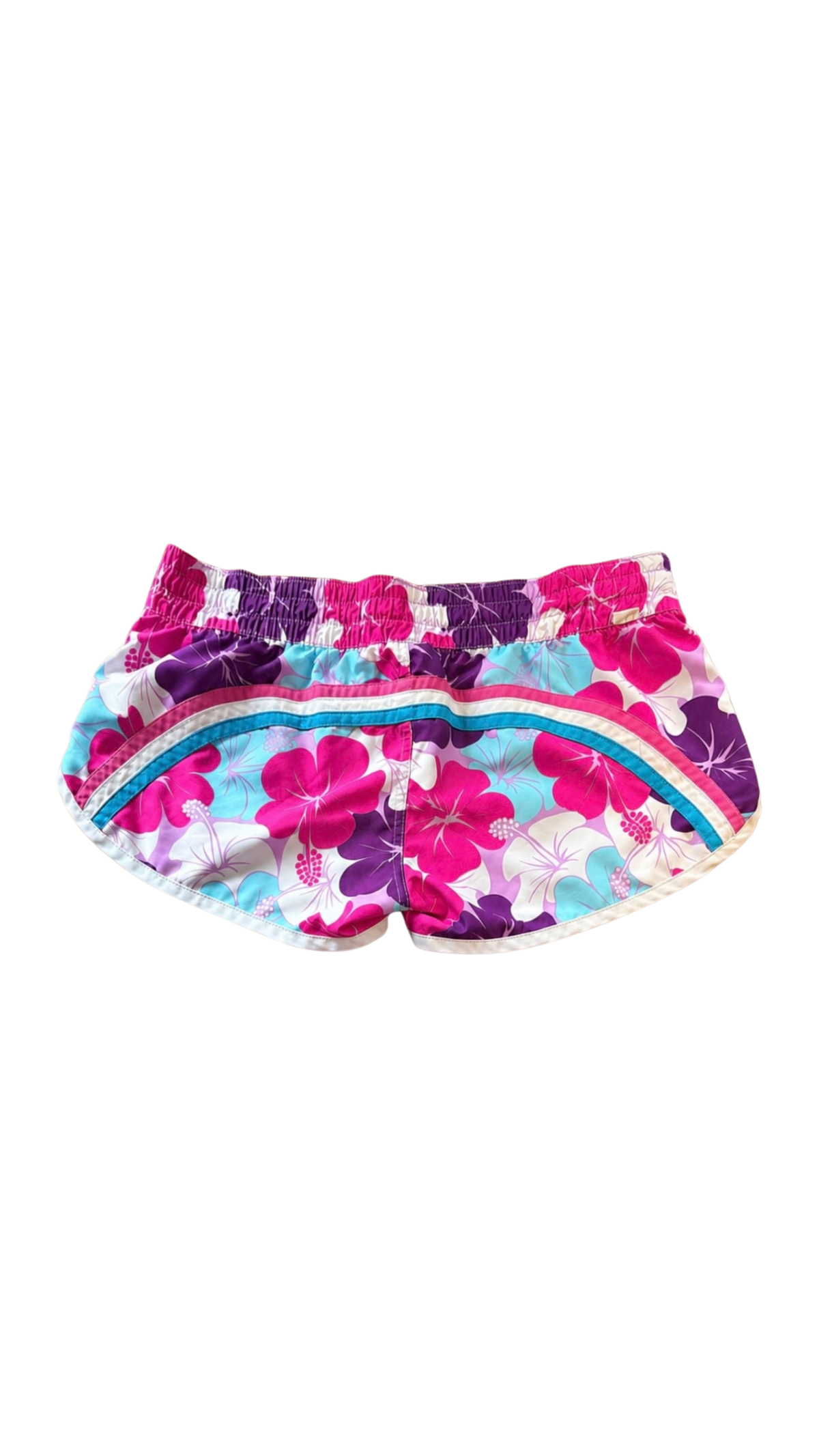 Pink Hibiscus Print Shorts - Large