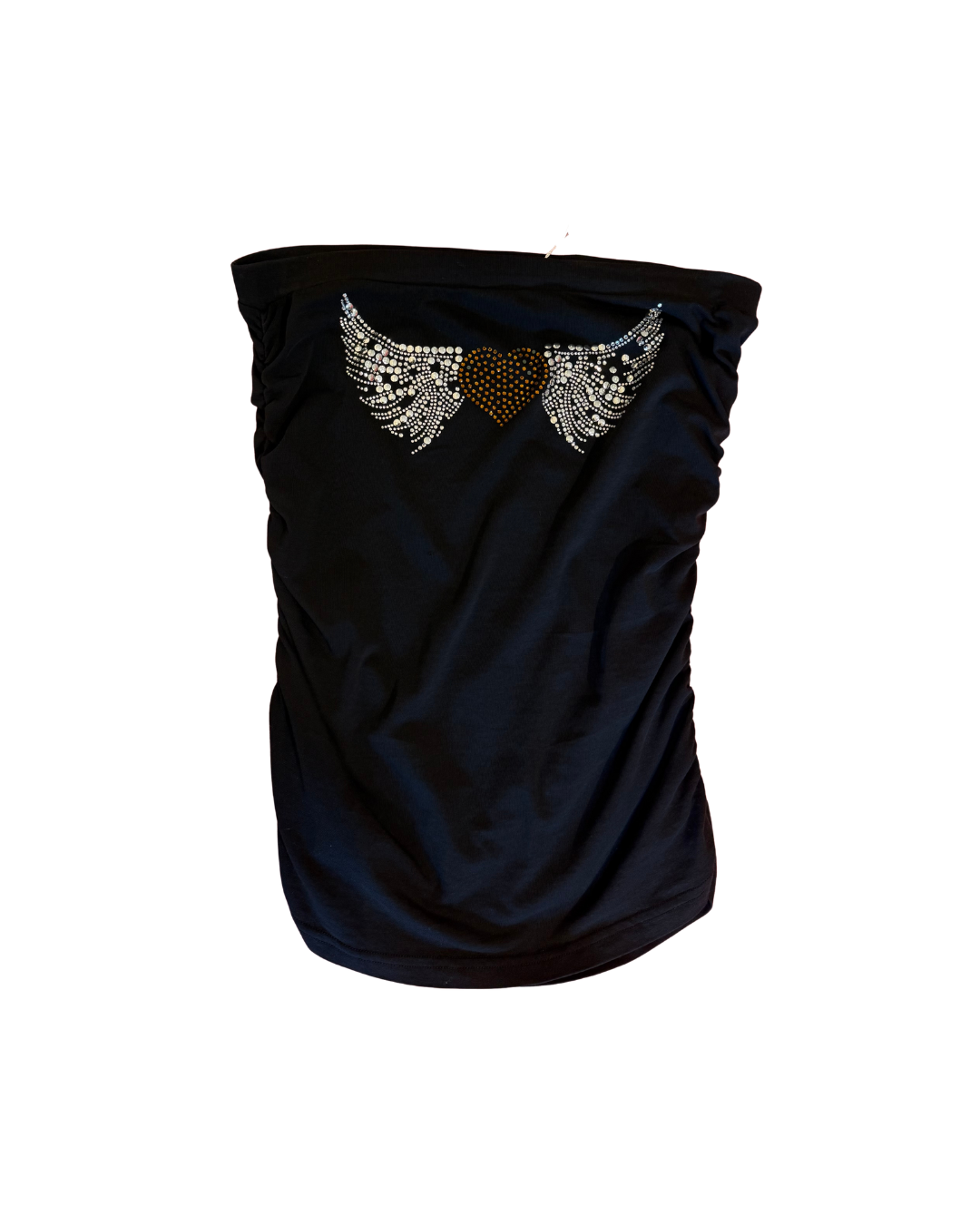 Rhinestone Angel Heart Tube Top - Large